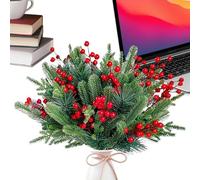 Genérico Weihnachts Kiefern Zweige - 60 Stück Künstliche Grüne Kunstpflanzen | Weihnachten Echtfühlen Grüne Pflanzen Kiefernnadeln, Für Außen, Innen, Veranden, Haustür, Wohnzimmer, Garten, Kamin