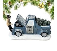 Genérico Weihnachtsspielzeug-LKW | Klassisches rustikales Fahrzeug aus Kunstharz | Antikes rotes Auto als Weihnachtsdekoration | für Zuhause, Büro, Tisch, Wohnzimmer, Schlafzimmer, Weihnachtsfeier