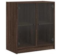 Genérico wenjingqi Armario Auxiliar Puertas de Vidrio marrón Roble 68x37x75,5 cm,836426