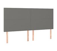 Genérico Wenjingqi Cabeceros 4 Unidades de Tela Gris Oscuro 90x5x78/88 cm, Gris 3116067