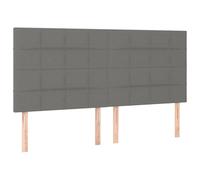 Genérico Wenjingqi Cabeceros 4 Unidades de Tela Gris Oscuro 90x5x78/88 cm, Gris 3116347