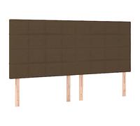Genérico Wenjingqi Cabeceros 4 Unidades de Tela marrón Oscuro 90x5x78/88 cm, Marrón 3116349