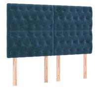 Genérico Wenjingqi Cabeceros 4 Unidades de Terciopelo Azul Oscuro 80x7x78/88 cm, Azul 3116726