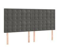 Genérico Wenjingqi Cabeceros 4 Unidades de Terciopelo Gris Oscuro 100x5x78/88 cm, Gris 3116833