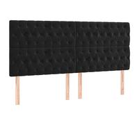 Genérico Wenjingqi Cabeceros 4 Unidades de Terciopelo Negro 90x7x78/88 cm, Negro 3116730