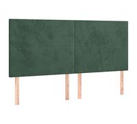 Genérico Wenjingqi Cabeceros 4 Unidades de Terciopelo Verde Oscuro 80x5x78/88 cm, Verde 3116109