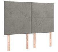 Genérico Wenjingqi Cabeceros 4 Unidades Terciopelo Gris Claro 72x5x78/88 cm, Gris 3116100