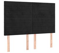 Genérico Wenjingqi Cabeceros 4 Unidades Terciopelo Negro 72x5x78/88 cm, Negro 3116522