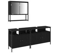 Genérico wenjingqi Conjunto de Muebles de baño de 3 Piezas en Roble Negro de Madera elaborada,3334356