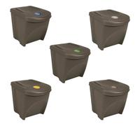 Genérico wenjingqi Cubos de basura apilables 3 uds polipropileno gris 75 L,152198