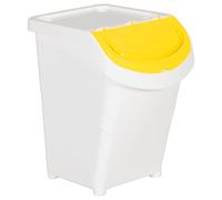 Genérico wenjingqi Cubos de basura apilables con tapa 3 uds PP 120 L,364070