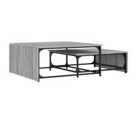 Genérico Wenjingqi Mesas de Centro apilables 2 pzas Madera y Metal Gris Sonoma, Grey Sonoma 845334
