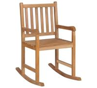 Genérico Wenjingqi Silla Mecedora de Madera Maciza de Teca con cojín Azul Royal, Marrón 3062767