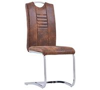 Genérico Wenjingqi Sillas Comedor voladizas 4 uds Piel de Artificial marrón, Marrón 281784