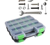 Genérico Werkzeugkoffer | Doppelseitige 34-Fach Klarsicht | -Mit Transparentem,Für Werkstatt Garage Zuhause Hardware Schrauben Muttern Bohrer Kleinteile