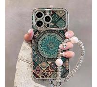 Genérico Weseecase Colorful Blue Lotus Flower Totem Case Cover for iPhone, Slim Fit & Anti-Scratch Design (Style B,15 promax)