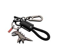 Genérico Weseecase Keychain, Aluminum Alloy Dinosaur Charm Paired with a Hand-Woven Bracelet, Double Online Appearance And Durability, Metal Mini Dinosaur Keychain (Black-F)