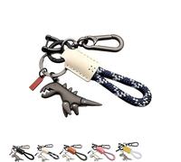Genérico Weseecase Keychain, Aluminum Alloy Dinosaur Charm Paired with a Hand - Woven Bracelet, Mini Dinosaur Keychain for Gift (Blue b)