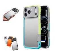 Genérico Weseecase Soft Silicone Frame Heat-Dissipating Case for iPhone, Silicone Soft Case, Drop-Resistant Lightweight, for iPhone 13/14/15/16/17 Pro MAX (for iPhone 15 Plus,Green-Blue)