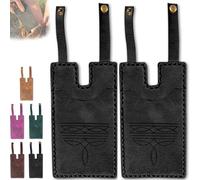Genérico Western Boot Wallet with Snap Strap, 2025 Fashion Leather Wallets, Slim Cowboy Billfold Holds Multiple Cards for Women Man (Black-2 Pieces)