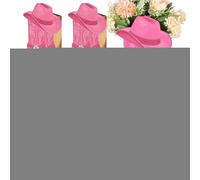 Genérico Western Fancy Dress Accessories Set, Cowgirl Honeycomb Centerpieces | Western Cowboy Boots Flower Boxes | 8 Pieces Cowboy Cowgirl Party Decor | Decorative Flower Boxes Centerpiece