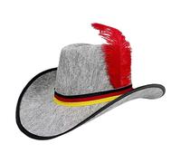 Genérico Western Festival Hat, Felt Hat With Adjustable Strap Black Red Yellow Design Oktoberfest Headwear For Bar Outdoor Photo Prop School Costume Party Cosplay