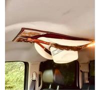 Genérico Western PU Leather Visor Organizer, Vintage Hat Storage with Multi-Pocket Net Zipper, Faux Fur Magnetic Sunshade Storage Bag Universal Auto Interior Accessory for Car Truck SUV Van