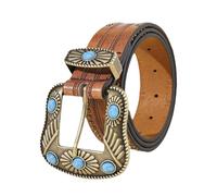 Genérico Western Turquoise Belt - Vintage Leather Buckle | Country Belts for Cowgirl Women Men Cowboy