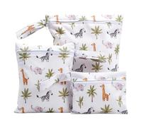 Genérico Wet Dry Bag - Waterproof Diaper Bag with Zipper and Handle | 3 Pieces Sturdy Effortless Leakproof Organizer For Clothes, Swimming, Swimsuit, Towel, Diaper, Beach, Pool, Travel, Gym