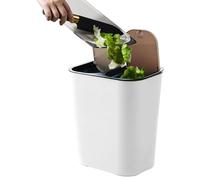 Genérico Wet Separation Trash Can - Double Compartment Recycling Bin | Flip-tòp Hand-Operated Rubbish Bin, 18L Wastebasket for Kitchen, Bathroom, Office, Wet & Dry Garbage Sorting