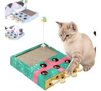 Genérico Whack Attack Cat Toy, 2026 New Wooden Whack A Mole Cat Toy, 3-in-1 Whack-A-Mole Puzzle Toys, Relieve Boredom and Boost IQ for Indoor Cats (Green)