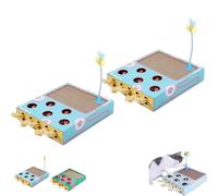 Genérico Whack Attack Cat Toy, Interactive for Claw Grinding Rest Entertainment, New Wooden Whack A Mole Cat Toy, Claw Grinding Rest Entertainment, Suitable for Cats of Different Age (Blue*2)