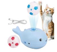 Genérico Whale Cat Toy, Floating Interactive Teaser, Blowing Ball Enrichment, Built-in Fan Design, Boredom Buster for Indoor Cats, Motion-Activated Play, Ideal for All Breeds, Blue