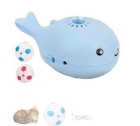Genérico Whale Floating Ball Cat Toy, Interactive Cat Floating Ball Toy with Built-in Fan, Electric Moving Soccer for Indoor Cats Play Football Game (Blue)