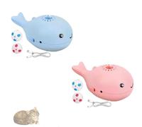 Genérico Whale Floating Ball Cat Toy, Interactive Cat Floating Ball Toy with Built-in Fan, Electric Moving Soccer for Indoor Cats Play Football Game (2 Mix)