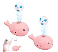 Genérico Whale Floating Ball Cat Toy, Interactive Floating Ball Cat Toy, Motion Activated Whale Blower with 2 Small Balls, 2-in-1 Electric Blowinw-up Cats Teaser, for Indoor Cats (Pink*2)