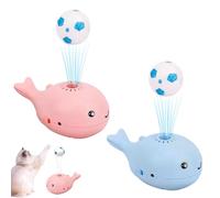 Genérico Whale Floating Ball Cat Toy, Interactive Floating Ball Cat Toy, Motion Activated Whale Blower with 2 Small Balls, 2-in-1 Electric Blowinw-up Cats Teaser, for Indoor Cats (Blue+Pink)