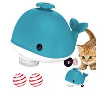 Generico Whale Floating Ball Toy, Cute Whale Float Ball with Flexible Wheels, 5.63x4.06x4.72 Inches Cooling Fan, Balancing Blowing Game for Cats, Heels Music Function Coolings