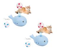 Genérico Whale Floating Cat Toy Ball, Electric Whale Floating Ball Toys, Interactive Cat Toy with Built-in Fan, Fun Indoor Play for Kittens and Adult Cats (Blue*2)