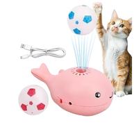 Genérico Whale Floating Cat Toy, Blowing Ball Teaser, 4.33-Inch Interactive Hunting Game, USB Rechargeable Pet Supplies for Kittens Training, Scratches, Bites, Playful Swats