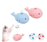 Genérico Whale Floating Interactive Cat Toy, Cat Toy Ball, Whale Electric Floating Balls Pet Toys Rechargeable, Keep Cats Entertained Soccer Balls Pet Toys for All Breeds(Blue+Pink)