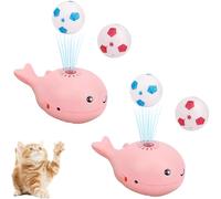 Genérico Whale Floating Interactive Cat Toy, Electric Moving Ball Soccer Toy for Cats, Keep Kitten Entertained, USB Rechargeable (Pink*2)