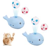 Genérico Whale Floating Interactive Cat Toy, Electric Moving Ball Soccer Toy for Cats, Keep Kitten Entertained, USB Rechargeable (Blue*2)