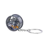 Genérico Wheel Hub Keychain - Car Keyrings for Men | Metal Cars Tire Rim Keyring for Automotive Enthusiasts, Miniature Car Wheel Model Creative Accessories Keyfob Stylish Gift, 9.2x3.7x1.7cm