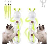 Genérico Whirlie Cat Toy, Whirlie Smart Motion Cat Toy with Worm Design, with Suction Cup, Suitable for Indoor Wall, Door and Window Installation (2PCS)