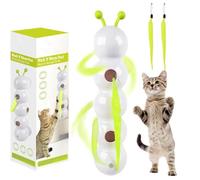 Genérico Whirlie Smart Motion Cat Toy, Happy Luna Cats Toy with Worm Design, Worm-Shaped Smart Motion Cat Toy for Cats of All Stages, Stimulates Cat'S Nature (White)