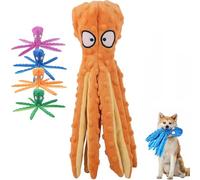 Genérico Whiskerspot Octopus Dog Toy, Eco-Friend Octopus Plush, No Stuffing Crinkle Interactive Chew Toy, for Small, Medium and Large Dog Indoor Outdoor Play (Orange)