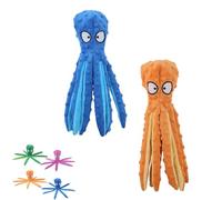 Genérico Whiskerspot Octopus Dog Toy, Eco-Friend Octopus Plush, Squeaky Dog Toys for Puppy, Small to Large Dogs (Blue*Orange)