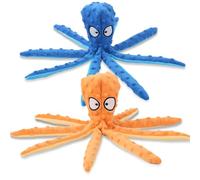 Genérico Whiskerspot Octopus Dog Toy, Stuffing Free Octopus Dog Toy, Squeaky & Crinkle Plush for Aggressive Chewers Dogs, for Interactive Play, Teething & Anxiety Relief (2PCSE)