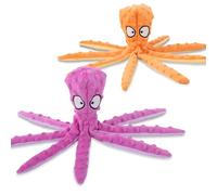 Genérico Whiskerspot Octopus Dog Toy, Stuffing Free Octopus Dog Toy, Squeaky & Crinkle Plush for Aggressive Chewers Dogs, for Interactive Play, Teething & Anxiety Relief (2PCSA)